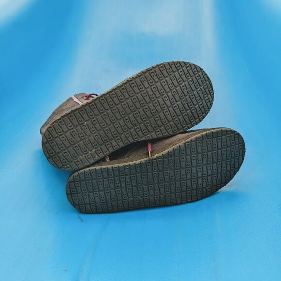 Sanuk Pink Fleece Lined Brown Canvas Lace-Up Boots US Size 5 - Picture 5 of 6